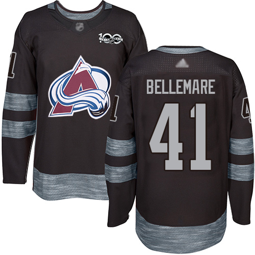 Adidas Colorado Avalanche Men 41 Pierre-Edouard Bellemare Black 1917-2017 100th Anniversary Stitched NHL Jersey